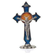 croce da tavolo spirito santo cm 7x4,5 smalto blu