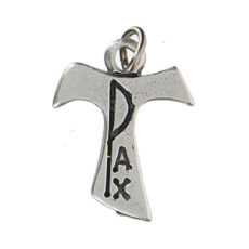 croce tau pax  galvanica argento