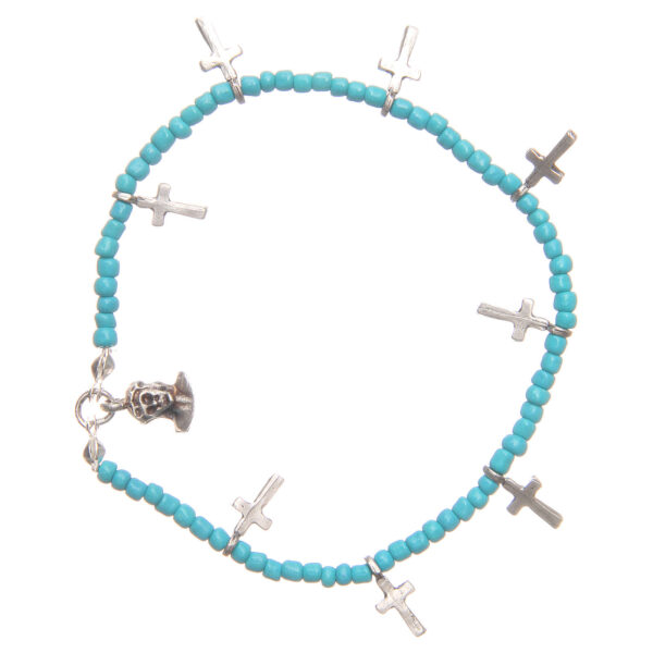 bracciale-croci-perline-turchesi