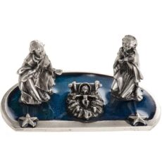 Presepe natività base smalto azzurro h cm 3,5