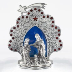 Presepe vetrina stella cometa galvanica oro o argento smalto rosso o blu