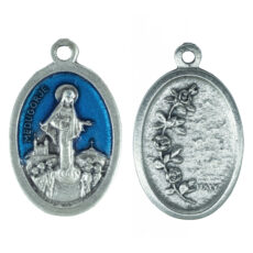 Medjugorje medaglia ovale 22 mm smalto azzurro