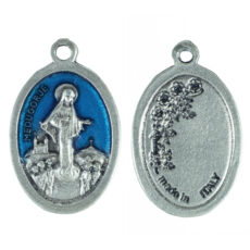 Medjugorje medaglia ovale 22 mm Italy smalto azzurro