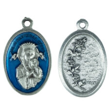 Perpetuo Soccorso medaglia ovale 22 mm smalto azzurro