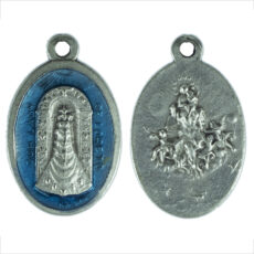 Madonna di Loreto Traslazione medaglia ovale 22 mm smalto azzurro