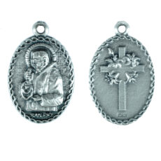 San Pio Padre cornice medaglia ovale 22 mm