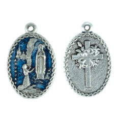Madonna di Lourdes cornice medaglia 22 mm