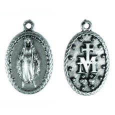 Madonna Miracolosa cornice medaglia ovale 22 mm