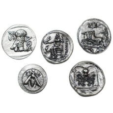 Monete Antiche Greche placcate Argento - Riproduzione Tetradrammi - SET 5 pezzi