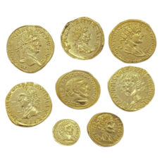 Monete Romane Antiche placcate Oro - SET 8 Pezzi